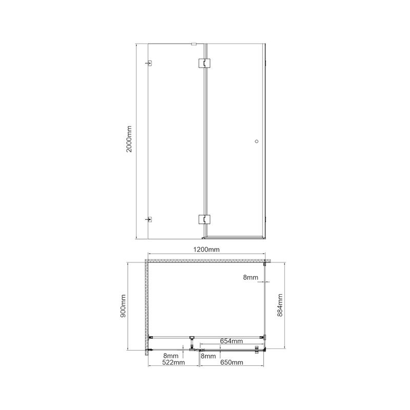 Душевой уголок Wasserkraft Paar 88H07L-MR 120х90 см, стекло зеркальное, фурнитура розовое золото