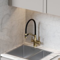 Смеситель для кухни Sancos Orta SC4008BG с гибким изливом, брашированное золото