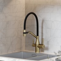 Смеситель для кухни Sancos Orta SC4008BG с гибким изливом, брашированное золото