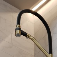 Смеситель для кухни Sancos Orta SC4008BG с гибким изливом, брашированное золото