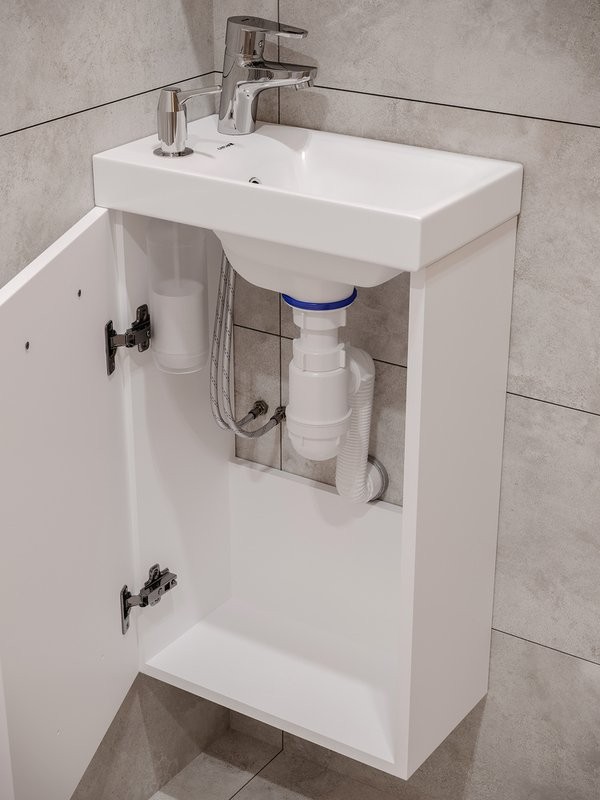 Тумба с раковиной Cersanit Лара (Lara) 40 со смесителем, сифоном, дозатором