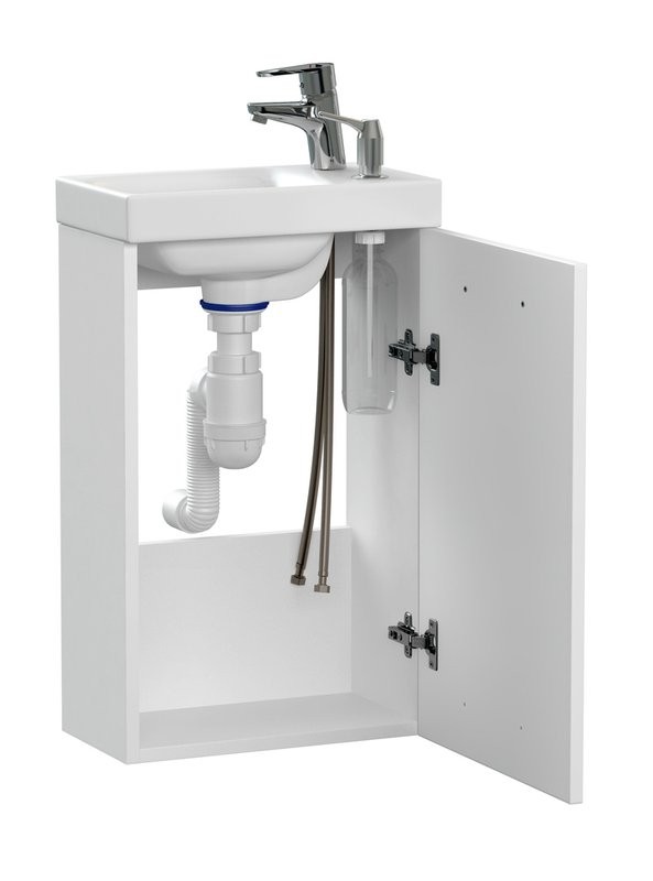 Тумба с раковиной Cersanit Лара (Lara) 40 со смесителем, сифоном, дозатором