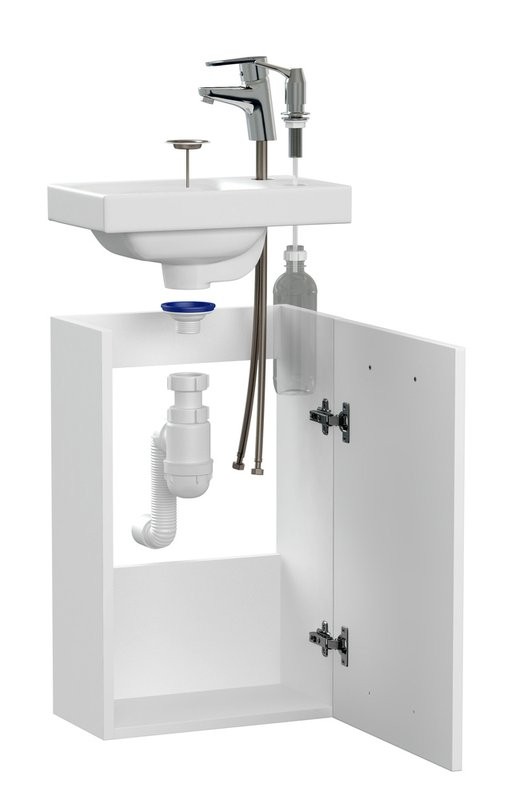 Тумба с раковиной Cersanit Лара (Lara) 40 со смесителем, сифоном, дозатором