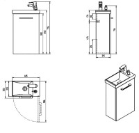 Тумба с раковиной Cersanit Лара (Lara) 40 со смесителем, сифоном, дозатором
