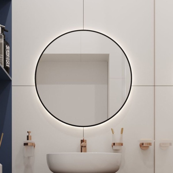 Зеркало круглое Wellsee 7 Rays’ Spectrum 75 с подсветкой, черное