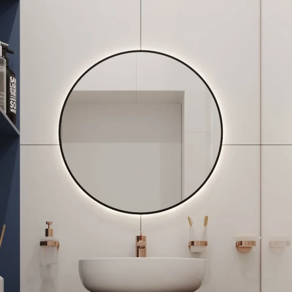 Зеркало круглое Wellsee 7 Rays’ Spectrum 75 с подсветкой, черное