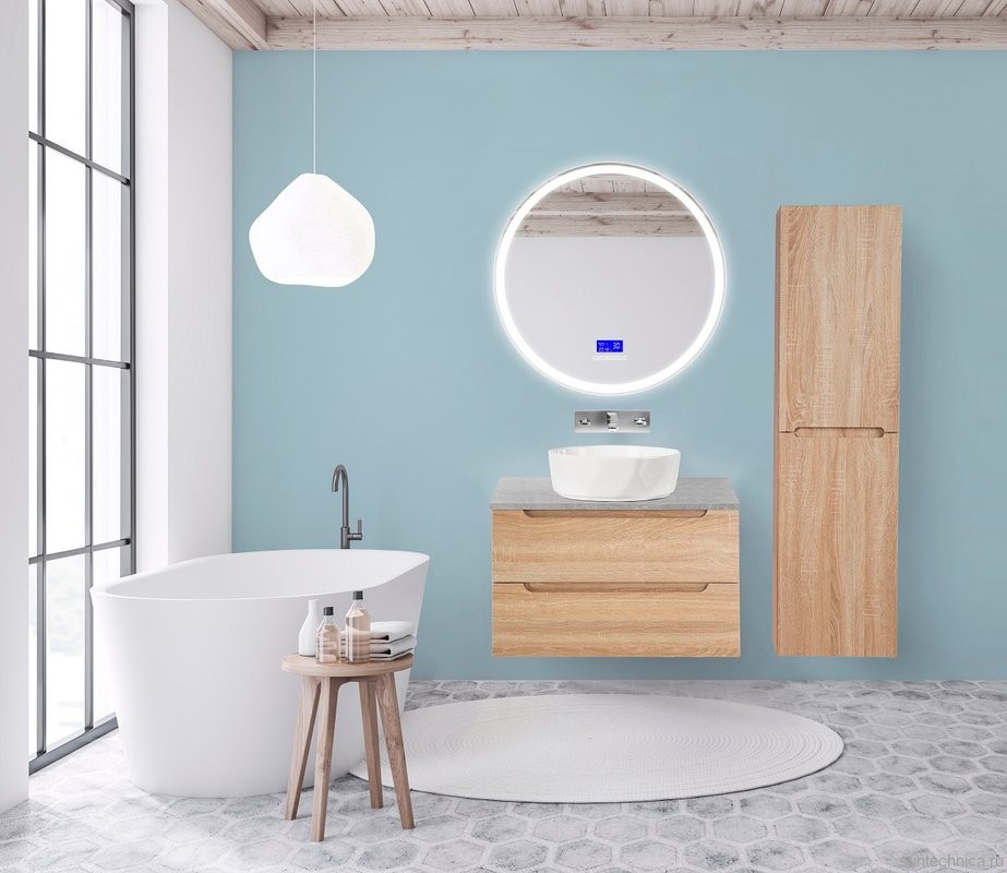 Зеркало круглое BelBagno SPC-RNG-800-LED-TCH-RAD с bluetooth, термометром и радио