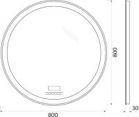 Зеркало круглое BelBagno SPC-RNG-800-LED-TCH-RAD с bluetooth, термометром и радио