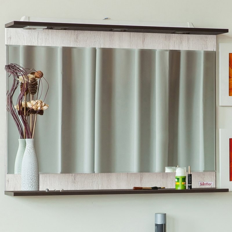 Зеркало Sanflor Толедо 105, венге, орегон, с полкой