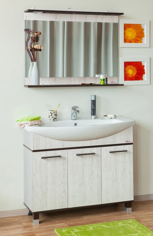 Зеркало Sanflor Толедо 105, венге, орегон, с полкой