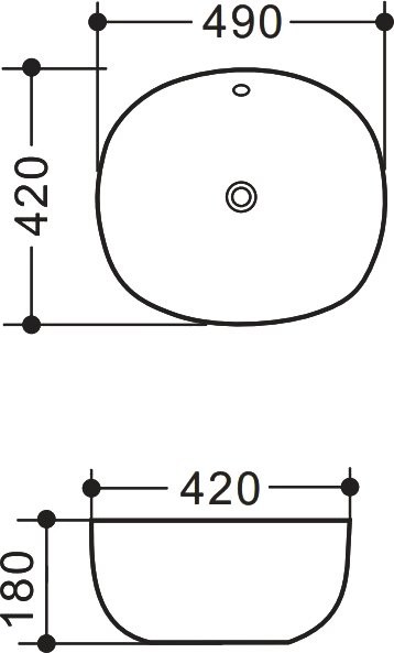 Накладная раковина Art&Max AM5306-W