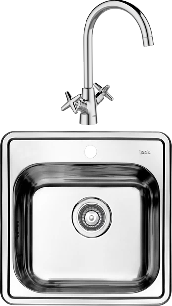 Комплект Мойка IDDIS Strit STR48P0i77S с сифоном + Смеситель Acros ACRSB00i05 хром