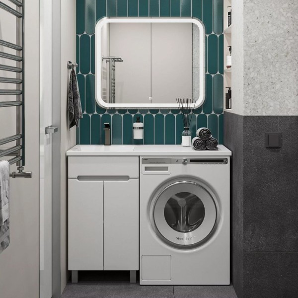 Мебель для ванной комнаты SanStar Эллада 50 белая, раковина Эстет Даллас 1100 L