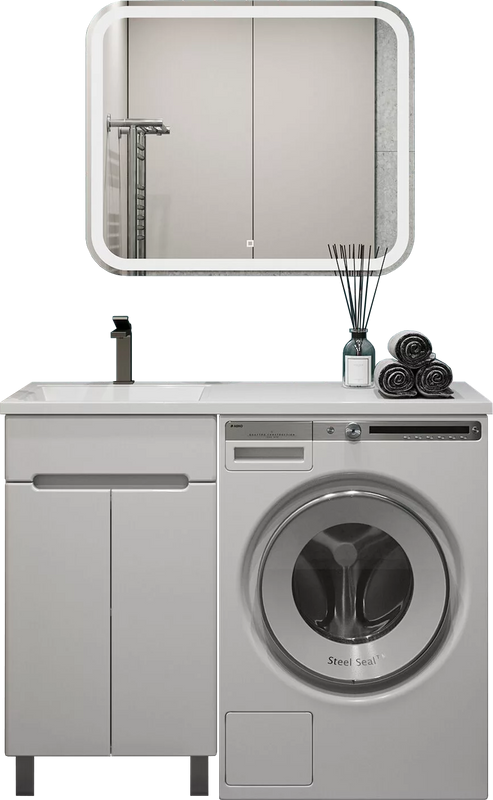 Мебель для ванной комнаты SanStar Эллада 50 белая, раковина Эстет Даллас 1100 L