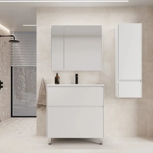 Мебель для ванной комнаты Style Line Лима 100 см напольная LINE 100 2 ящика PLUS Белый Матовый ЭМАЛЬ