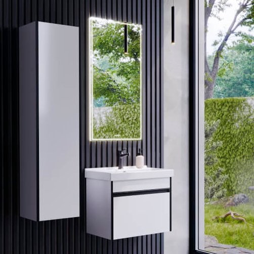 Мебель для ванной комнаты Aqwella Urban 60, подвесная, белая глянцевая