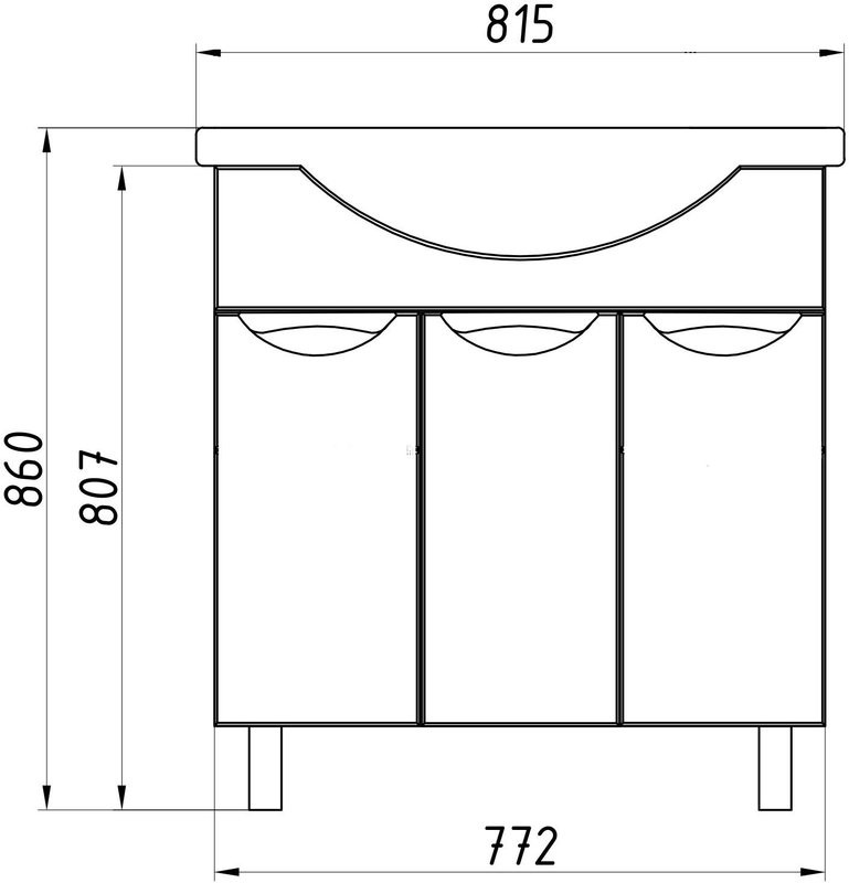 Тумба с раковиной ASB-Mebel Мессина 80 с дверками