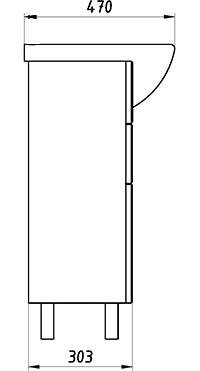 Тумба с раковиной ASB-Mebel Мессина 80 с дверками