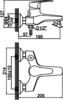 Смеситель для ванны с душем D-lin 422-6 D130422-6 хром