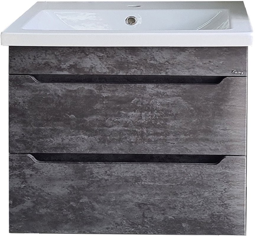 Мебель для ванной комнаты Emmy Стоун 80 подвесная, серый бетон