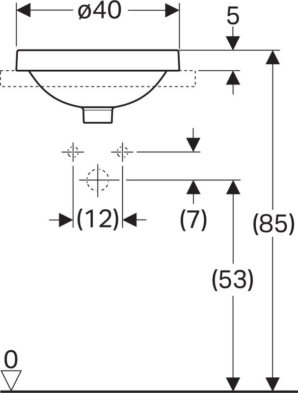 Раковина Geberit Variform 40 с переливом, белая