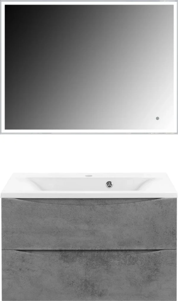 Мебель для ванной комнаты Vincea Mia 75 бетон, раковина VCB-3M750W 75 см, белая