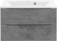 Мебель для ванной комнаты Vincea Mia 75 бетон, раковина VCB-3M750W 75 см, белая