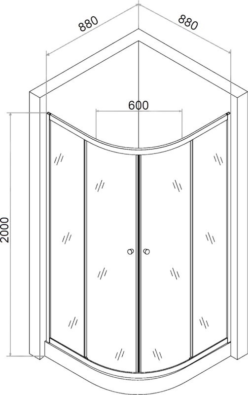 Душевой уголок Agger A01 A01 90х90, матовое стекло, c поддоном