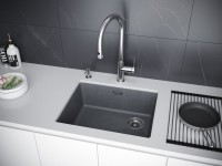 Комплект Мойка Paulmark Lumi LU55SK-DG графит + Измельчитель Intenso