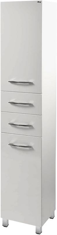 Шкаф пенал для ванной Emmy Рокард 40 L, с бельевой корзиной