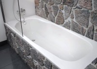 Стальная ванна BLB Atlantica 180x80 см, пристенная, белая, на ножках