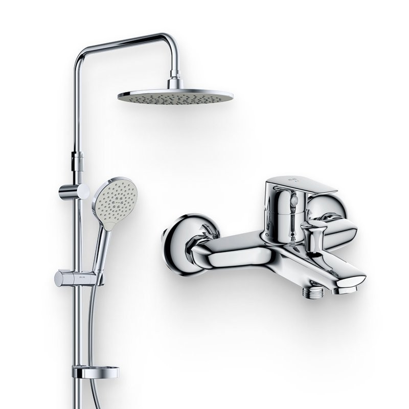 Душевой комплект Смеситель AM.PM Joy F85E10000 + Стойка Gem F0790000