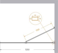 Душевая перегородка Cezares Liberta L-1-TB-125-C-Cr профиль хром, стекло прозрачное