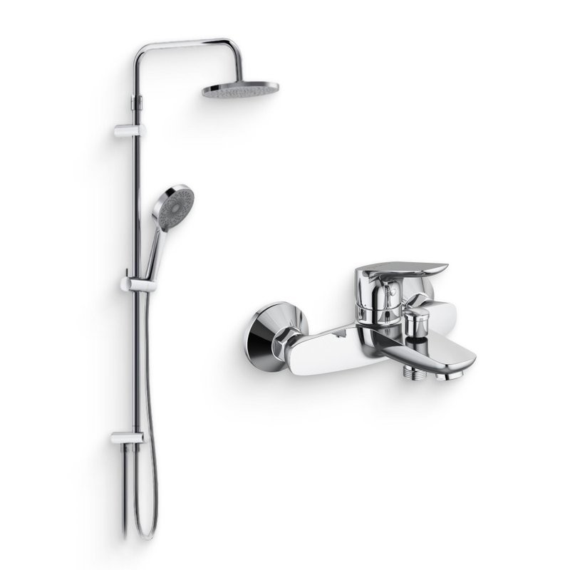 Душевой комплект Смеситель Damixa Jupiter 771000001 + Стойка Apollo 947000000