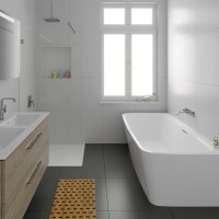 Акриловая ванна Riho Adore FS B086001005 180x85 см, пристенная, белая, на ножках, со сливом-переливом