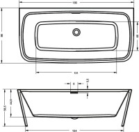 Акриловая ванна Riho Adore FS B086001005 180x85 см, пристенная, белая, на ножках, со сливом-переливом