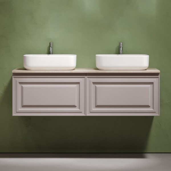 Тумба с раковиной Sancos Very 140 doha soft, столешница бежевая TT140A2X, раковина CN5043