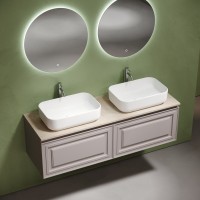 Тумба с раковиной Sancos Very 140 doha soft, столешница бежевая TT140A2X, раковина CN5043