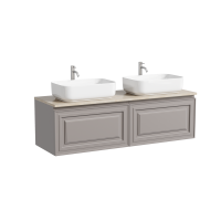 Тумба с раковиной Sancos Very 140 doha soft, столешница бежевая TT140A2X, раковина CN5043