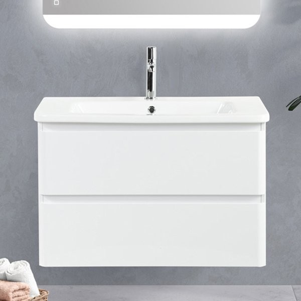 Тумба с раковиной BelBagno Albano-Cer 80 подвесная, bianco lucido