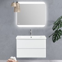 Тумба с раковиной BelBagno Albano-Cer 80 подвесная, bianco lucido