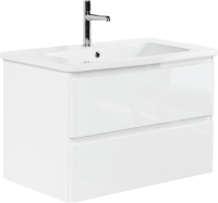 Тумба с раковиной BelBagno Albano-Cer 80 подвесная, bianco lucido
