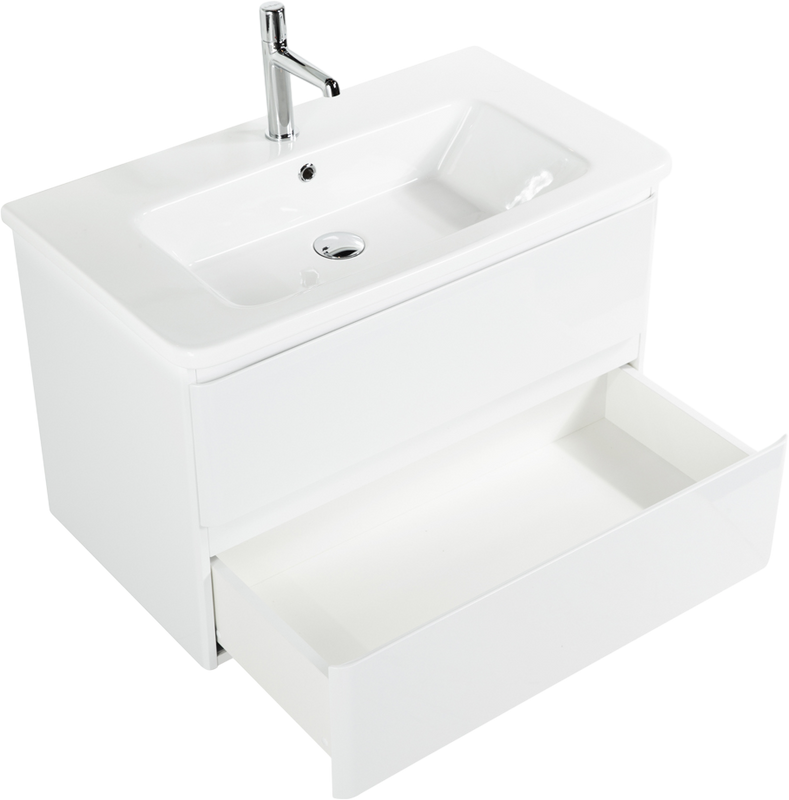 Тумба с раковиной BelBagno Albano-Cer 80 подвесная, bianco lucido