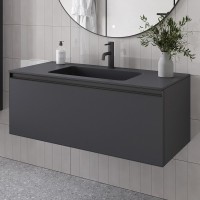Тумба с раковиной Armadi Art Quatro 1 100 anthracite, с раковиной anthracite