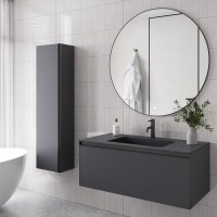 Тумба с раковиной Armadi Art Quatro 1 100 anthracite, с раковиной anthracite