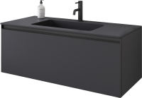 Тумба с раковиной Armadi Art Quatro 1 100 anthracite, с раковиной anthracite