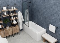 Акриловая ванна Vagnerplast Ebony 160x75 см, пристенная, ультрабелая, с каркасом