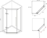 Душевой уголок Abber Ewiges Wasser AG05100 100x100, профиль хром, стекло прозрачное