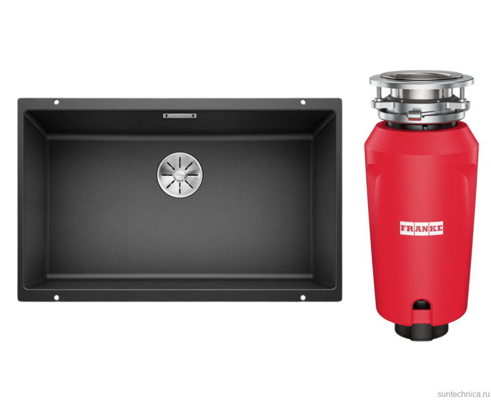 Комплект Мойка Blanco Subline 700-U антрацит + Измельчитель Franke