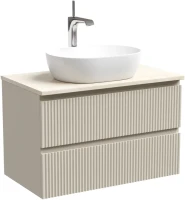 Тумба с раковиной Sancos Snob R 80 см, beige soft, столешница бежевая, раковина CN5010